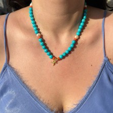 C7 Silver Deniz Yıldızı Orijinal Firuze Kolye