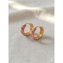 Akfecan Mineli Pembe Çelik Küpe