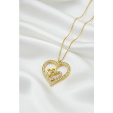 Çekirdek Jewelry 925 Ayar Gümüş Altın Kaplama Kalp Kolye