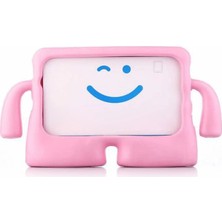 Caseonn Samsung Galaxy Tab A9 X110 / Tab A11 Kılıf Tutma Kollu Ibuy Silikon Açık Pembe