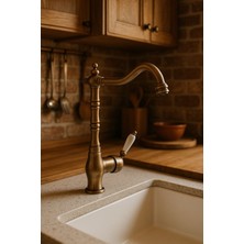 Viosa Osmanlı Nostalji Tip Antik Eskitme Model Rustik Mutfak Eviye Bataryası 5 Yıl Garantili