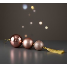 My Balli Store Yılbaşı Süsü Sarkıt Parlak Top Pembe 23 cm