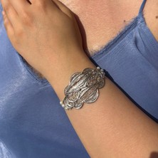 C7 Silver Telkâri Incili Kelepçe