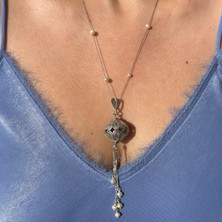 C7 Silver Telkâri Papatya Incili Çanak Kolye