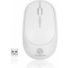 Tbl Dekor Buffer® Beyaz Renkli Ergonomik Sessiz Kablosuz Mouse – USB Alıcılı, Ofis ve Oyun Için Konforlu Bilgisayar Faresi