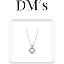 DMs Silver Çift Halka Taşlı Gümüş Kolye