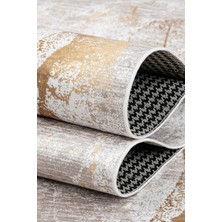 Valery Home Bianca Vl Eco Dijital Baskı Makinada Yıkanabilir Kaymaz Taban Dekoratif Halı Bej-Gold