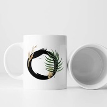 Storemax O Harfi Baskılı Çiçek Desenli Dekoratif Baş Harf Baskılı Kupa Bardak O Harfli Kahve Bardağı