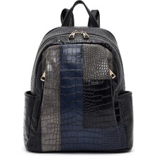 Derimod Kadın Siyah Desenli Sırt Çantası 25WBD264114