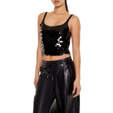 F21 Payetli Askılı Bluz
