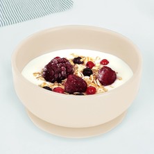 Meleni Baby Vakumlu Silikon Bebek Mama Kasesi - Vakum Tabanlı Kase - Bej