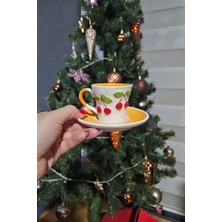 Iles 2'li Kiraz Desenli Kahve Fincan Takımı Yılbaşı, Hediye, Anneye Hediye, Özel Günler