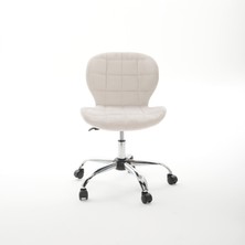 Ekopol Sandalye Krom Metal Ayaklı | Ev, Ofis, Çocuk Odası Çalışma Sandalyesi (Ayarlanabilir) Baby Face Yaprak