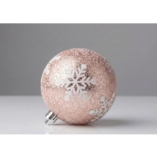 My Balli Store Yılbaşı Süsü Kar Taneli 2'li Top Pembe 10 cm