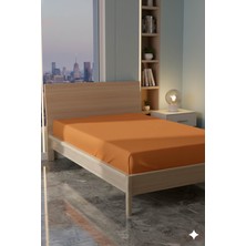 Favora %100 Pamuk Ranforce Premium Tek Kişilik Lastikli Çarşaf - Turuncu