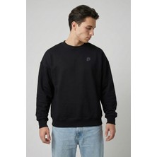 Liber %100 Pamuk Premium Siyah Sweatshirt