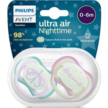 Philips Avent Ultra Air Gece Emziği 0-6 Ay, 2'li Paket, Kız (4 Adet)