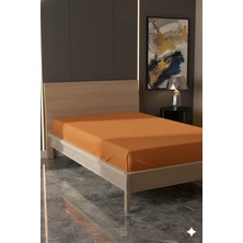 Favora %100 Pamuk Ranforce Premium Tek Kişilik Çarşaf - Turuncu