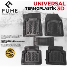 Fuhe Fiat Palio Panelvan ( 2 Parça ) 2008   Uyumlu 3D Havuzlu Paspas Siyah Renk Termoplastik