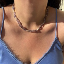 C7 Silver Orijinal Ametist Inci Kolye