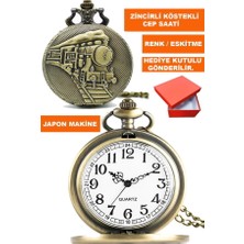  kabartma logolu eskitme renk zincirli köstekli cep saati kos-elk4