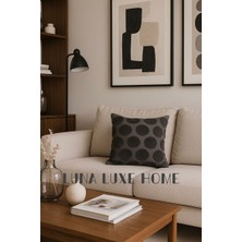 Luna Luxe Home Özel Tasarım Puantiye Desenli Dekoratif Peluş Kırlent Kılıfı