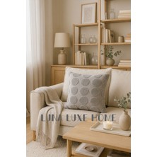 Luna Luxe Home Özel Tasarım Puantiye Desenli Dekoratif Peluş Kırlent Kılıfı