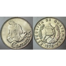 Banknoting Guatemala 25 Centavos 1978 Bakır-Nikel 27 mm Çil.