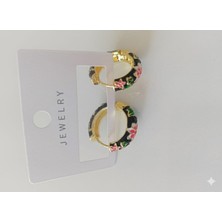 Akfecan Mineli Siyah Çelik Küpe