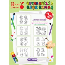 RedandCherry Akrilik Boyalı Çocuk Boyama Seti | Keçe Etkinlik Matı ve Fırça