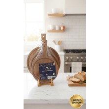 Akasya Ahşap Kesim Panosu – Doğal Akasya Ağacından Yuvarlak Sunum & Kesme Tahtası