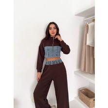 DAME Kadın Trend Yüksek Bel Jean Detaylı Fermuarlı 3iplik Takım