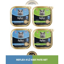 Reflex Plus Alutray Pate Msc Ringa ve Msc Morina Balıklı Yetişkin & Alutray Pate Msc Morina Balıklı Kısırlaştırılmış Yetişkin Kedi Maması Seti 4x85 gr