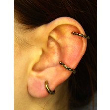 Esha Vintage Antik 3'lü Deliksiz Ear Cuff Ayarlanabilir Kıkırdak Küpe Seti Eukk7