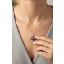 Çekirdek Jewelry 925 Ayar Gümüş Altın Kaplama Renkli Kartanesi Kolye