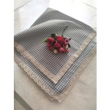 Denizli Hatırası Vintage Renkli Pöti Kareli Güpürlü Masa Örtüsü