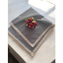 Denizli Hatırası Vintage Renkli Pöti Kareli Güpürlü Masa Örtüsü