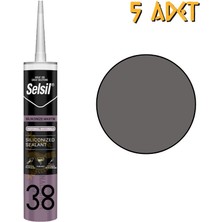 Selsil Silikonize Mastik Antrasit Gri 500 Gr. - 5 Adet