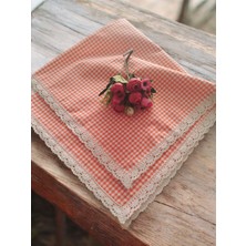 Denizli Hatırası Vintage Renkli Pöti Kareli Güpürlü Masa Örtüsü