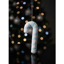 My Balli Store Yılbaşı Süsü Pastel Renk Baston Mavi Pembe 20 cm