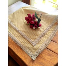 Denizli Hatırası Vintage Renkli Pöti Kareli Güpürlü Masa Örtüsü