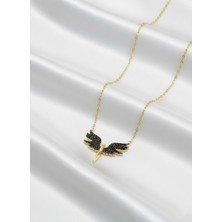 Çekirdek Jewelry 925 Ayar Gümüş Altın Kaplama Mikail Melek Kolye