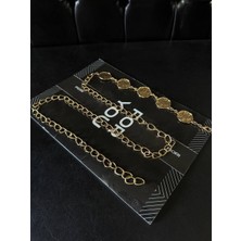 Fiori Yuvarlak Zincir Detaylı Kadın Kemeri Bel Kemeri,elbise Kemeri,etek Kemeri,pantolon Kemeri