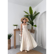 Nils Butik Dantel Dokulu Salaş Maxi Elbise