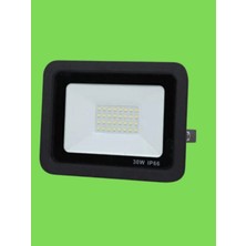 Powerr Led Aydınlatma 30 Watt Siyah Slim Kasa Yeşil Işık IP65 LED Projektör