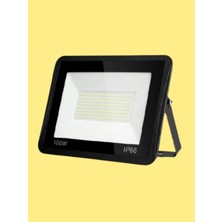 Powerr Led Aydınlatma 100 Watt Siyah Slim Kasa 3000K Günışığı IP65 LED Projektör