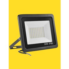 Powerr Led Aydınlatma 50 Watt Siyah Slim Kasa Sarı Amber Işık IP65 LED Projektör