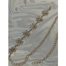 Fiori Papatya Detaylı Kadın Bel Zinciri Bel Kemeri,elbise Kemeri,etek Kemeri,pantolon Kemeri