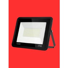 Powerr Led Aydınlatma 100 Watt Siyah Slim Kasa Kırmızı Işık IP65 LED Projektör