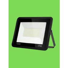 Powerr Led Aydınlatma 100 Watt Siyah Slim Kasa Yeşil Işık IP65 LED Projektör